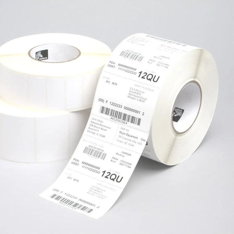 Zebra Label; Paper; 102X203Mm; Thermal Transfer; Z-Perform 1000T; Uncoated; Permanent Adhesive; 76Mm Core