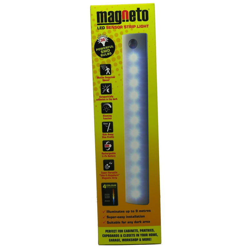 Tevo Magneto LED Sensor Strip Light - 4 colours, magnetic strip, motion sensor, Retail Box , 1 year warranty