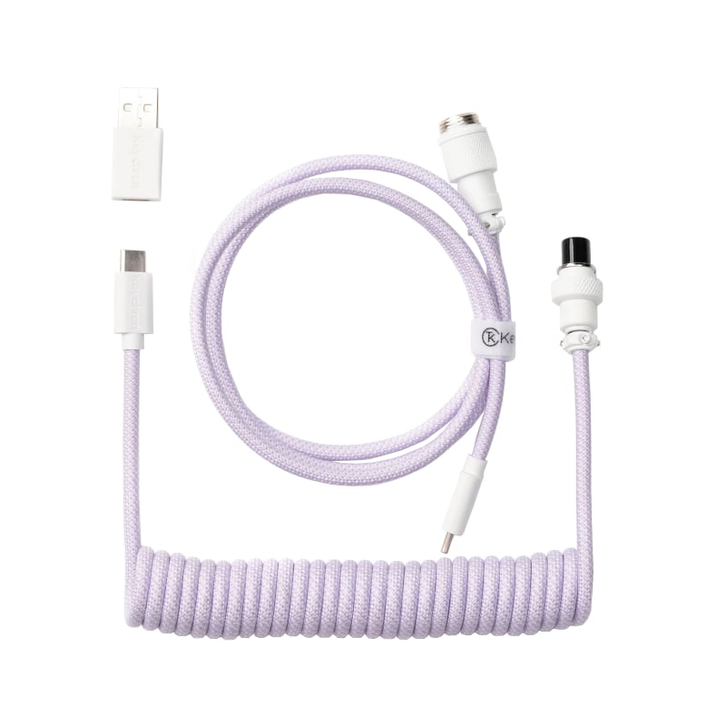 Keychron Coiled Aviator Cable - Light Purple Straight