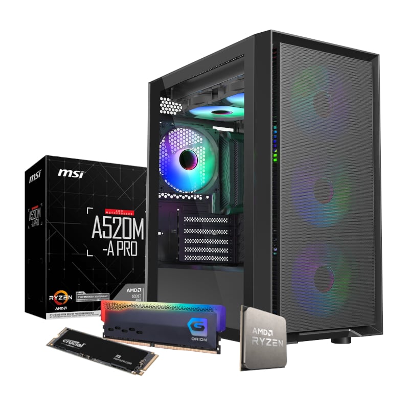 PCBuilder AMD Ryzen 5 5600G DEFENDER Windows 11 Gaming PC