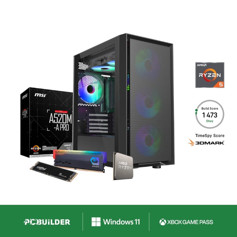 PCBuilder AMD Ryzen 5 5600G DEFENDER Windows 11 Gaming PC