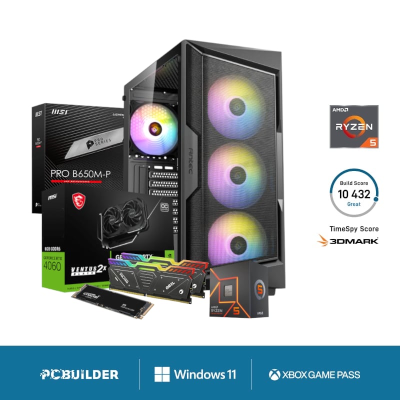 PCBUILDER 7600 RTX4060 32GB 1TB W11H