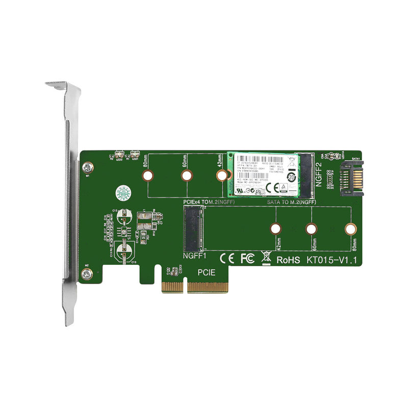 Maiwo Kt105 Dual M.2 Pcie Adapter For Sata Or Pcie Nvme Ssd