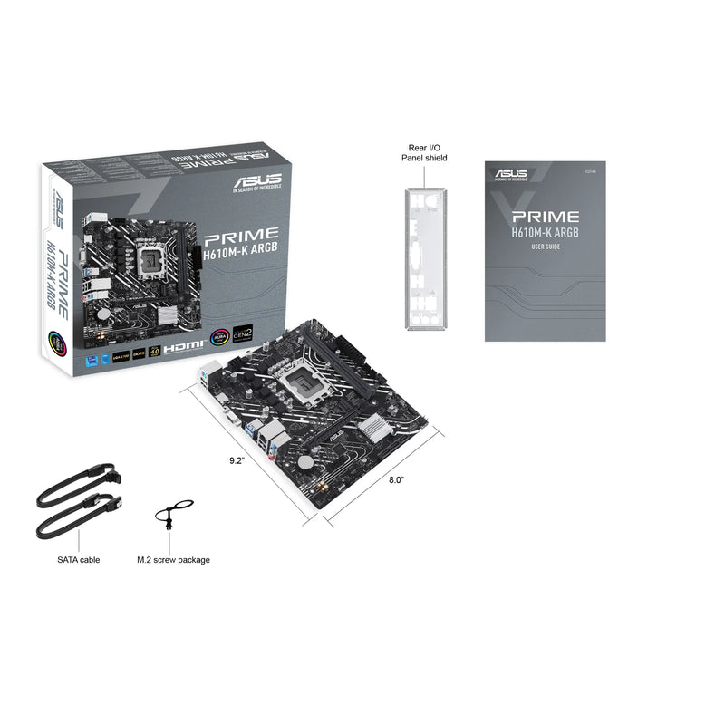 Intel® H610 (Lga 1700) Micro-Atx Motherboard; Ddr5; Pcie 4.0; M.2 Slot; Realtek 1 Gb Ethernet; Hdmitm Vga; Usb 3.2 Gen 1; Sata 6