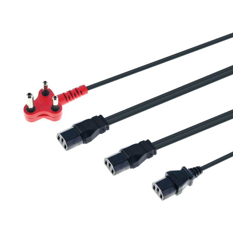 4M Multi-Headed Dedicated Power Cable - 3X Iec