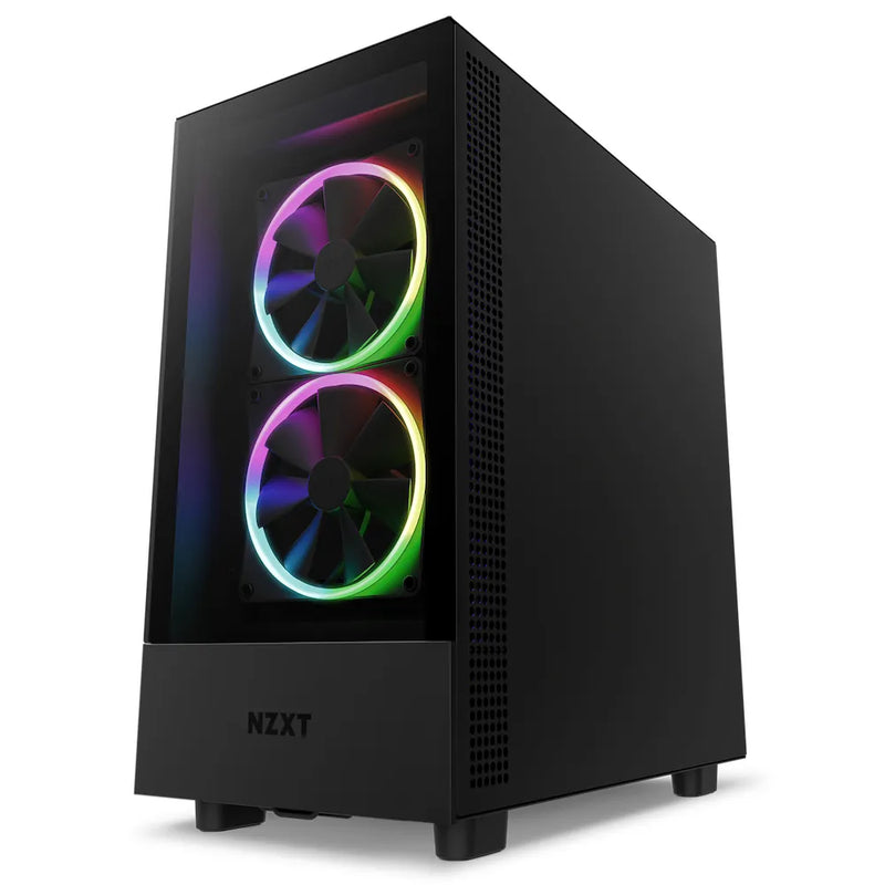 Nzxt H5Elite Mid-Tower Matte Black | Tempered Glass Front Panel And Built-In Rgb Controller | Perforated Top Panel | Includes