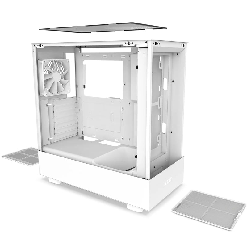 Nzxt H5 Mid-Tower Matte White | Tempered Glass | Perforated Front And Top Panel | Includes X2 F Series Quiet 120Mm Fans