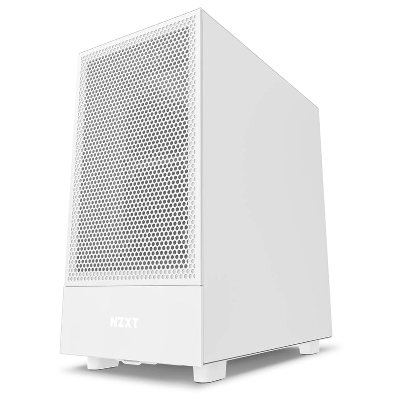 Nzxt H5 Mid-Tower Matte White | Tempered Glass | Perforated Front And Top Panel | Includes X2 F Series Quiet 120Mm Fans