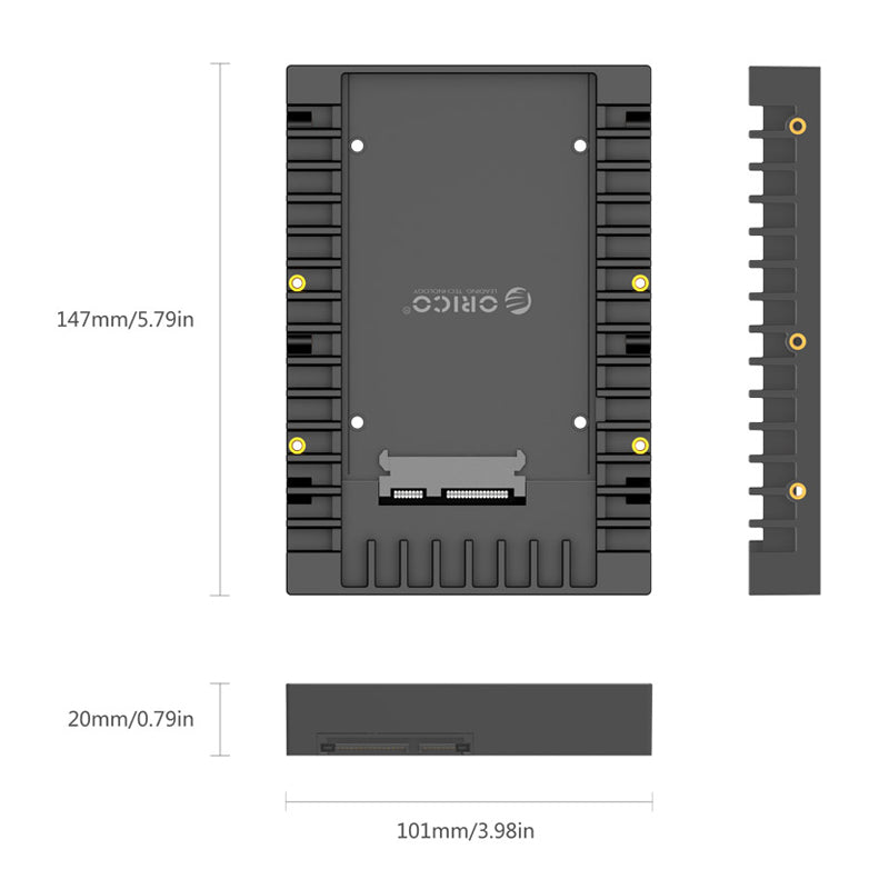 Orico 2.5" To 3.5" Hdd Ssd Caddy - Black