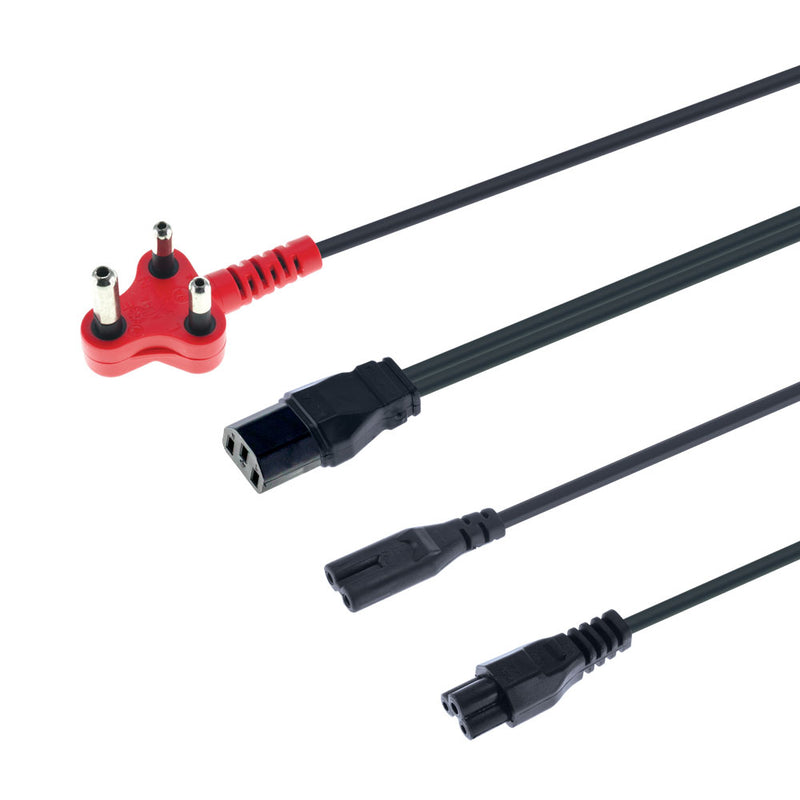 3.8M Multi-Headed Dedicated Power Cable - 1X Iec, 1X Clover And 1X Figure 8