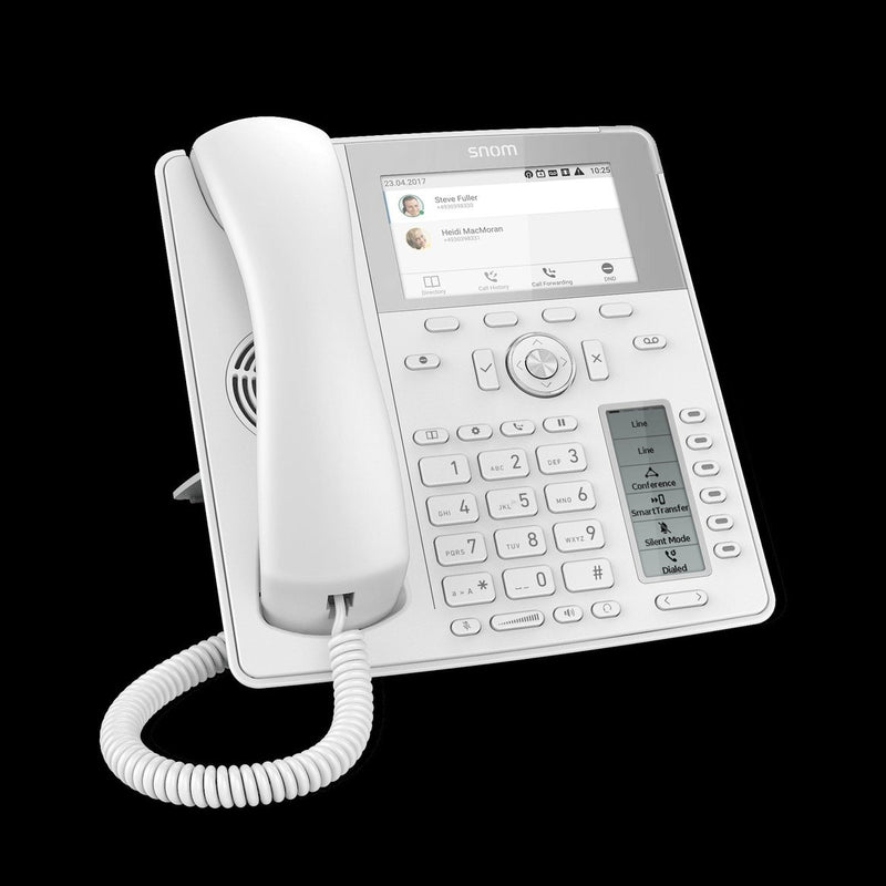 Snom D785 12-Line Desktop Sip Phone In White - No Psu Included - Hi-Res 4.3" Colour Display - Usb