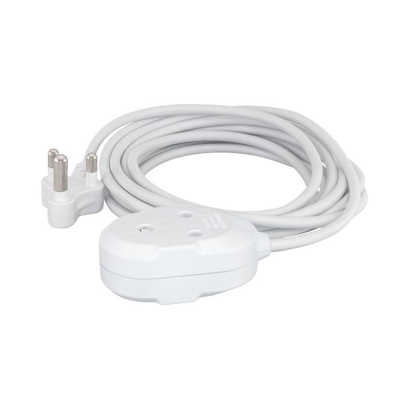 16A Power Extension Lead With Janus Coupler - White - 5M