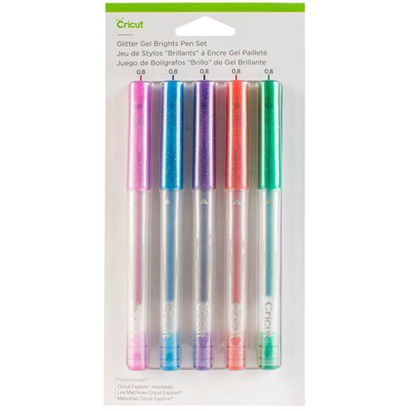 Cricut Explore + Maker Medium Point Gel Pen Set 5-Pack (Glitter Brights)