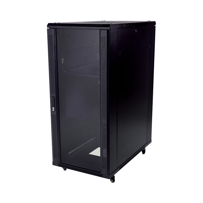 Linkqnet 27U Floor Standing Cabinet With Glass Door - 600Mm Deep