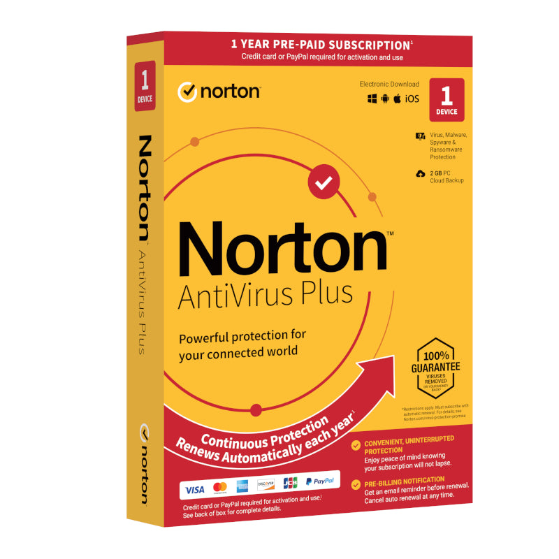 Norton Antivirus Plus 2Gb 1 User Device 12 Months