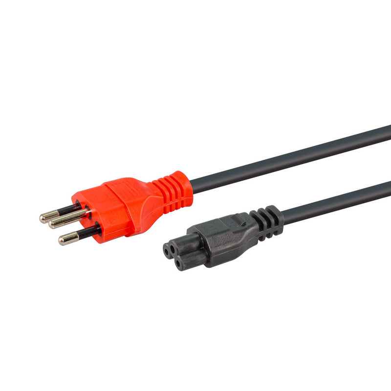 1.8M Single-Headed Partially Dedicated Slimline 3-Pin Power Cable - 1X Clover