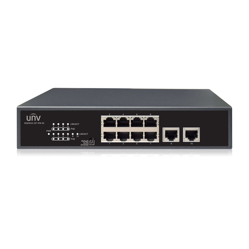 Unv - 8 Port Poe Switch, Supports Extend Mode (120W) 8-Port, 2 Uplink Port Poe Switch