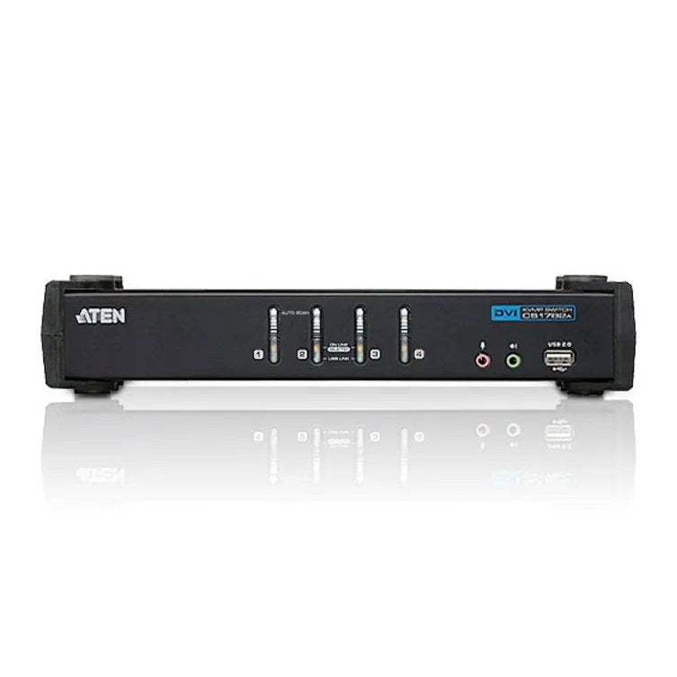 4-Port Usb2.0 Dvi Audio Kvmp Switch W (Us Eu Out) Adp. Aten; Cables Included