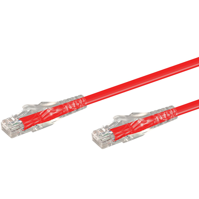 Linkqnet Rj45 Cat6 Anti-Snag Moulded Pvc Network Flylead - Red - 3M