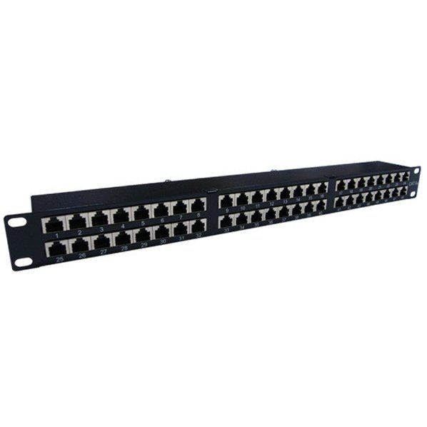 Acconet 48 Port Rj45 Patch Panel, 2U , Black