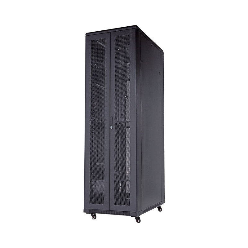 Linkqnet 42U Floor Standing Cabinet With Double Mesh Front Doors - 1.2M Deep