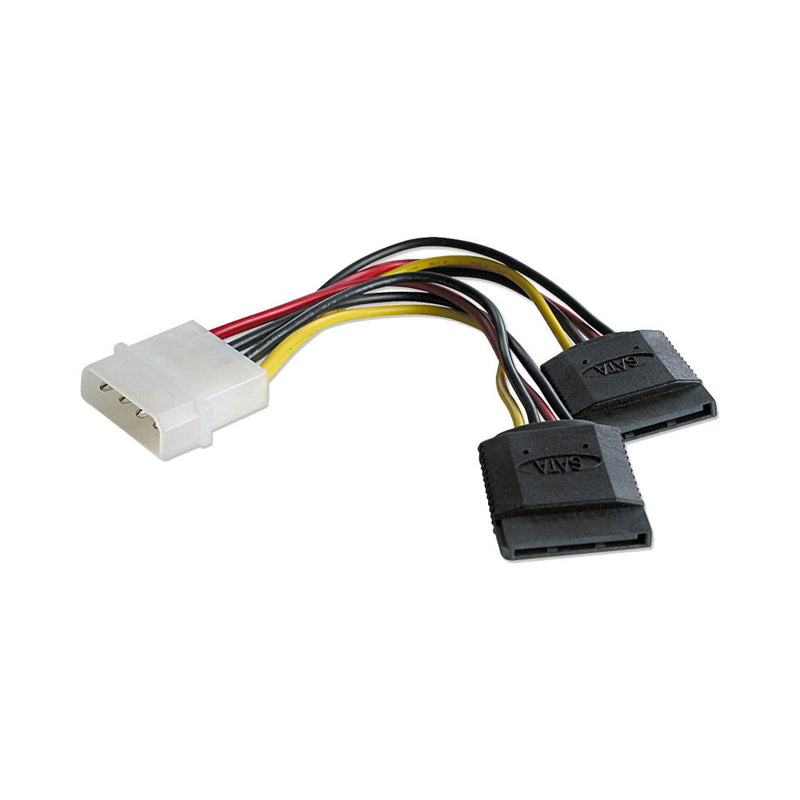 LINDY 0.15M MOLEX M TO 2X SATA Y-SPLITTER (33299)