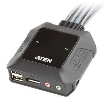 Aten 2-Port Usb Displayport Cable Kvm Switch