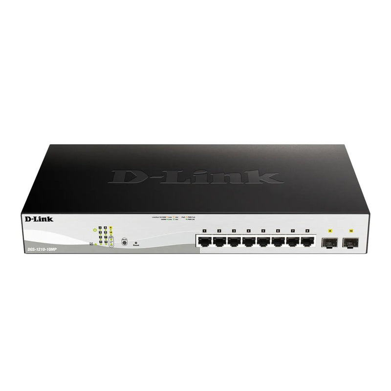 D-Link Consumer D-Link 8-Ports 10 100 1000Base-T Poe Smart Switch Plus 2 Sfp Ports - 130W Poe Budget