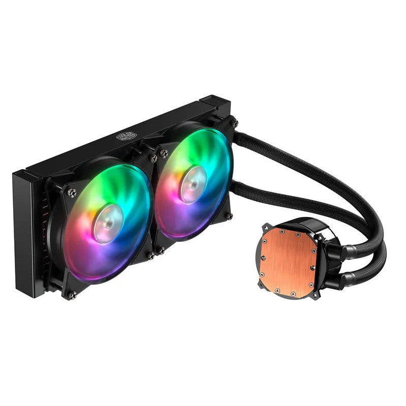 Cooler Master Masterliquid Ml240R Argb Liquid Cooler 240Mm Radiator 2 X 120Mm Masterfan Argb Fan Argb Pump Head.