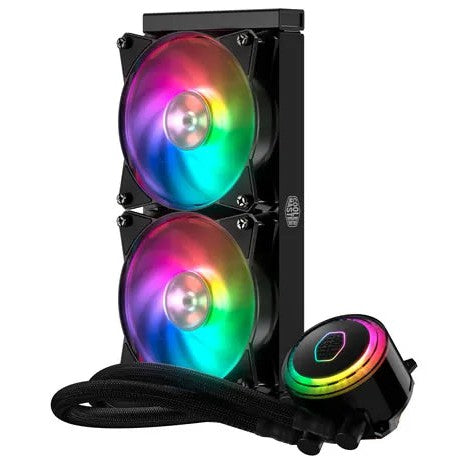 Cooler Master Masterliquid Ml240R Argb Liquid Cooler 240Mm Radiator 2 X 120Mm Masterfan Argb Fan Argb Pump Head.