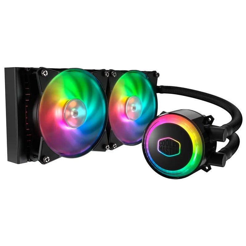 Cooler Master Masterliquid Ml240R Argb Liquid Cooler 240Mm Radiator 2 X 120Mm Masterfan Argb Fan Argb Pump Head.