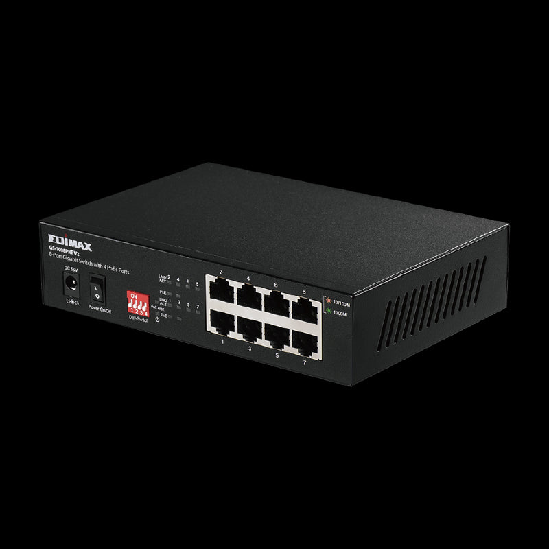 Edimax 8 Port Gb Poe+ Switch (4 X Poe+ Ports)