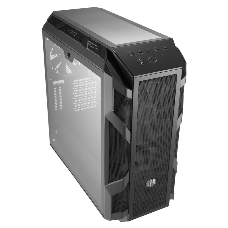 Cooler Master Mastercase H500M Atx  Iron Grey  Tempered Glass  2X 200Mm Argb Fans  Argb Controller  Gpu Support Arm.