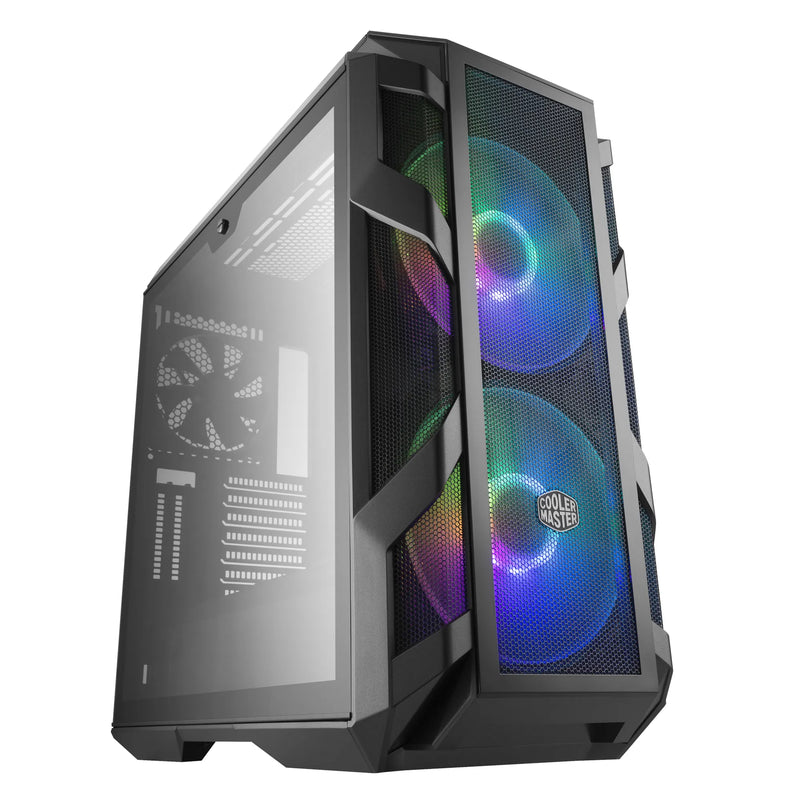 Cooler Master Mastercase H500M Atx  Iron Grey  Tempered Glass  2X 200Mm Argb Fans  Argb Controller  Gpu Support Arm.