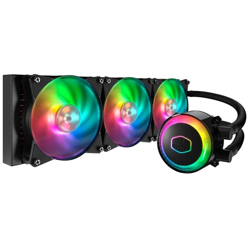 Cooler Master Masterliquid Ml360r Argb Liquid Cooler; 360mm Radiator; 3x 120mm Masterfan Argb Fan With Temp Sensor; Argb Pump