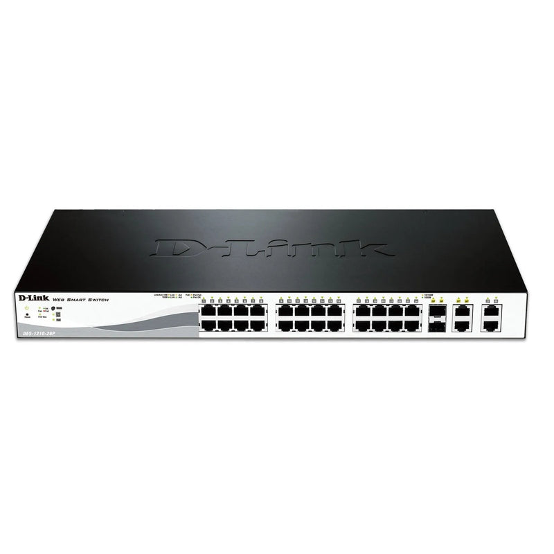 D-Link 26-Port Smart Managed Poe Switch - 24X 10 100Mbps Ports, 2X 1Gbps Ports (2X Sfp Combo), 193W Poe Budget, Rackmount