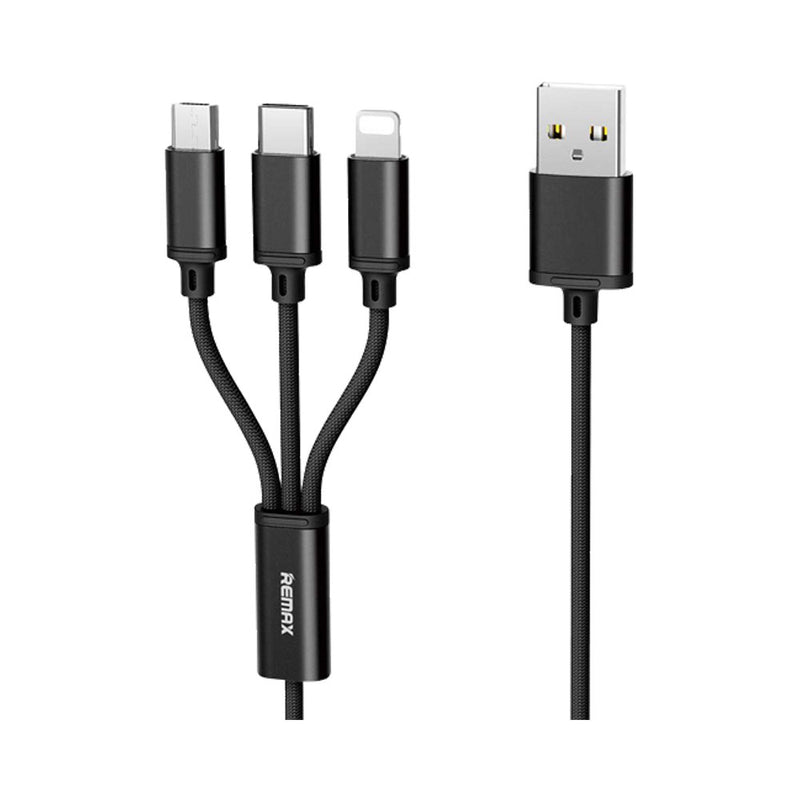 Remax Gition 3-In-1 1M Usb Cable - Black