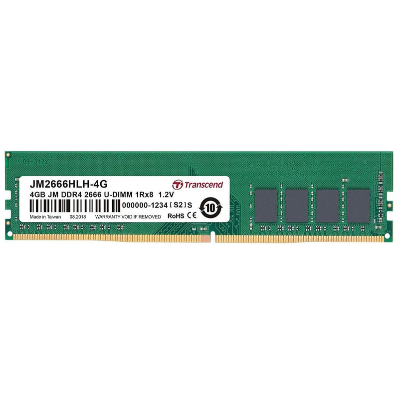 Transcend 4Gb Ddr4 2666Mhz Desktop U-Dimm 1Rx8 1Gx8 Cl19 1.2V