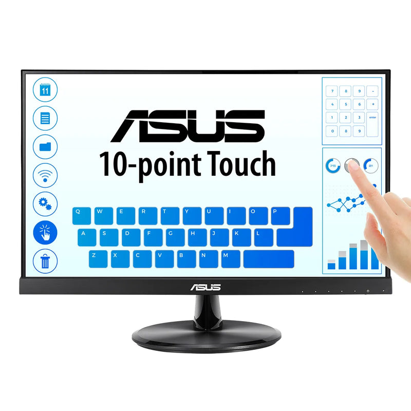 Asus Monitor Asus Vt229H Touch Monitor - 21.5'' Fhd (1920X1080); Ips; Frameless; Flicker Free; Low Blue Light; 10-Point Multi-Touch; Hdmi;Vga