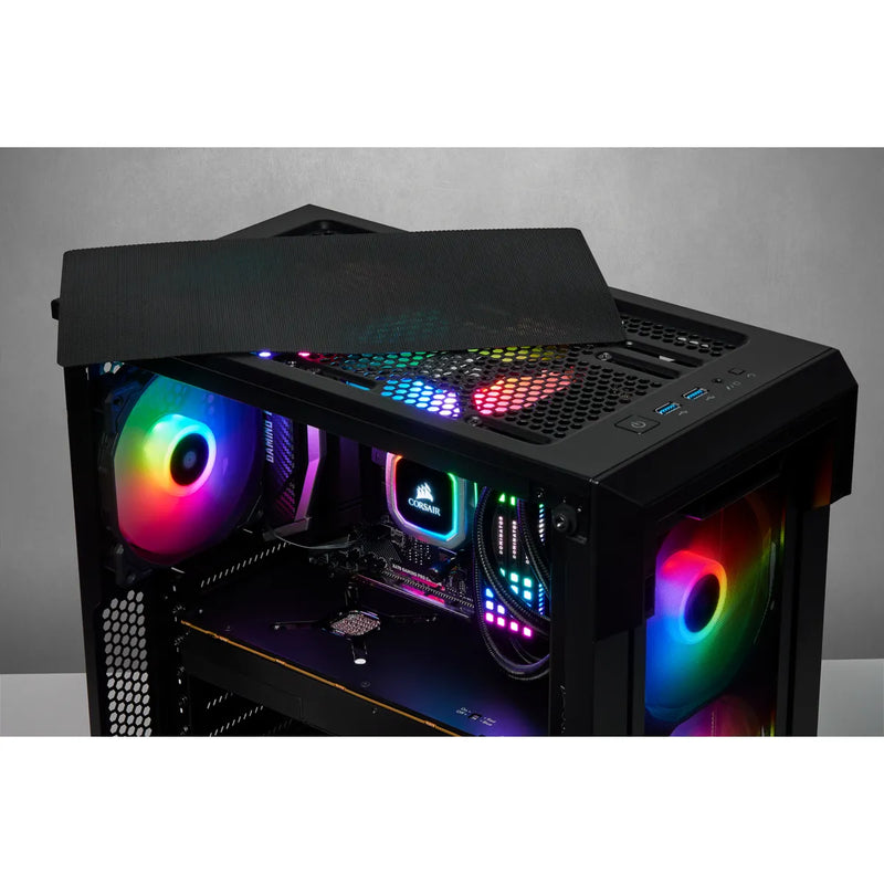 Corsair Icue 220t Rgb Airflow Tempered Glass Mid-tower Smart Case  Black