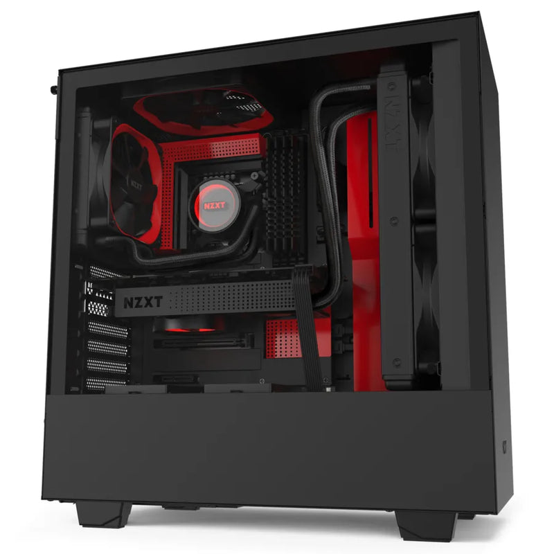 Nzxt H510 Black/Red Compact Mid-Tower Case With Tempered Glass