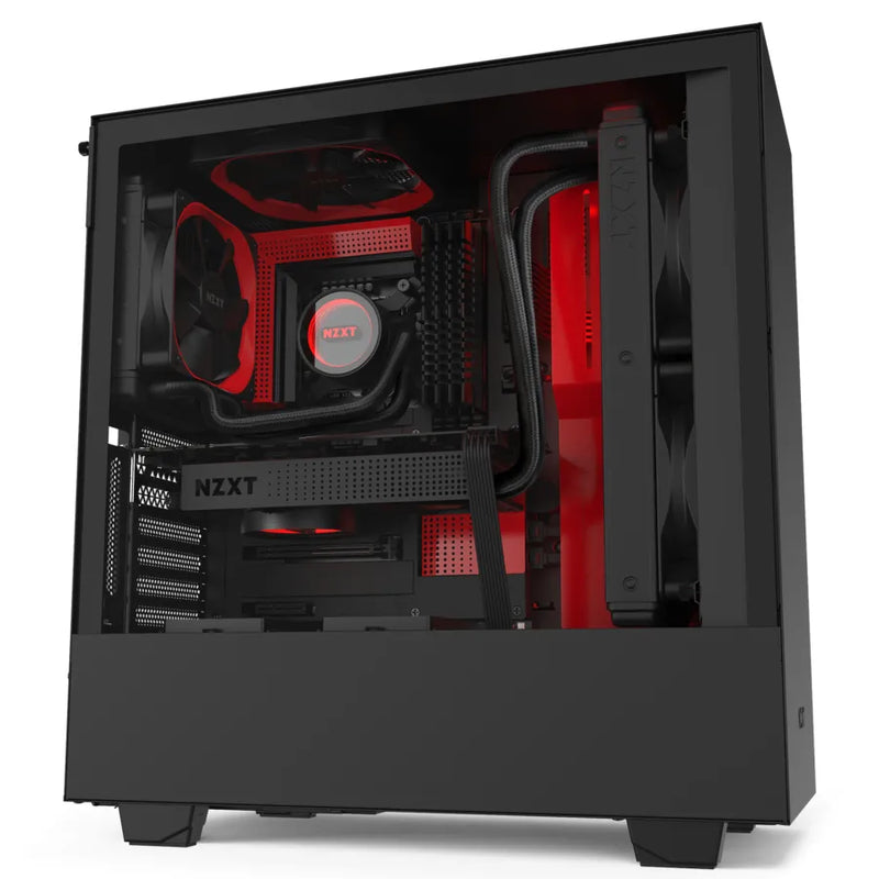 Nzxt H510I Black/Red Compact Mid-Tower With Lighting And Fan Control