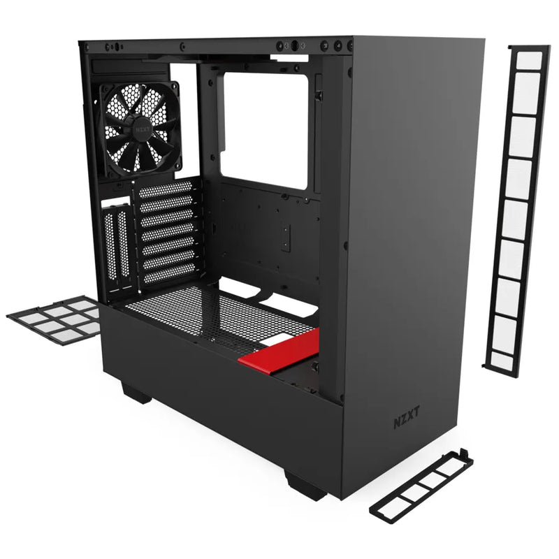 Nzxt H510I Black/Red Compact Mid-Tower With Lighting And Fan Control