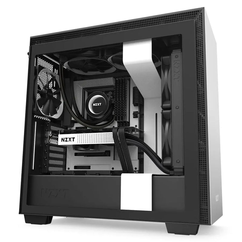 H710 White/black Mid-tower Case With Tempered Glass