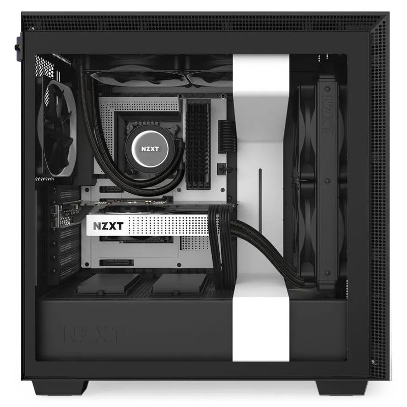 H710 White/black Mid-tower Case With Tempered Glass