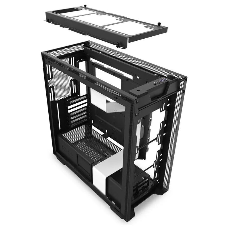 H710 White/black Mid-tower Case With Tempered Glass