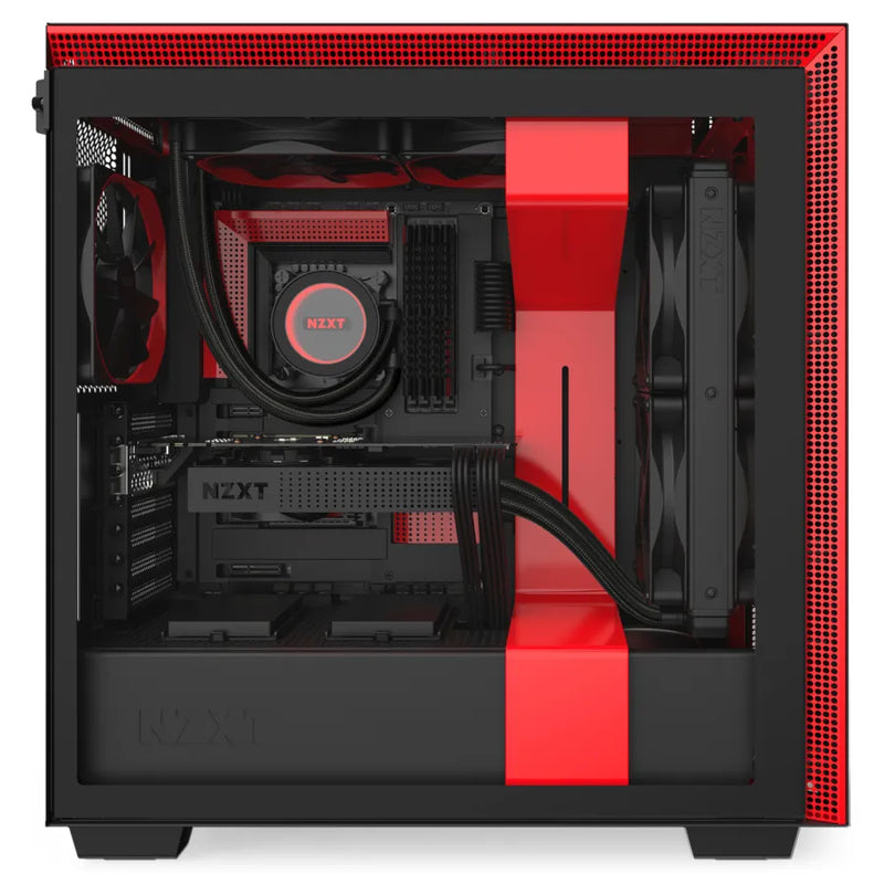 Nzxt H710 Black Red Mid-Tower Case With Tempered Glass