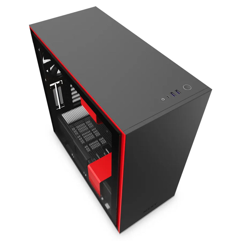 Nzxt H710 Black Red Mid-Tower Case With Tempered Glass