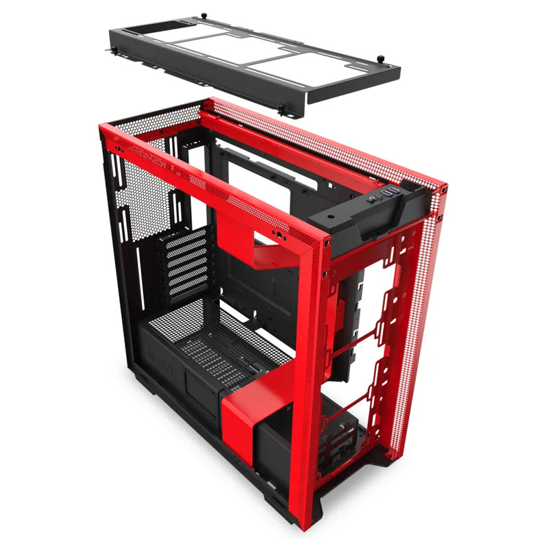 Nzxt H710 Black Red Mid-Tower Case With Tempered Glass