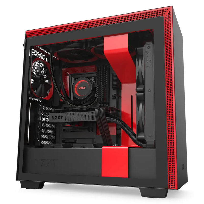 Nzxt H710 Black Red Mid-Tower Case With Tempered Glass